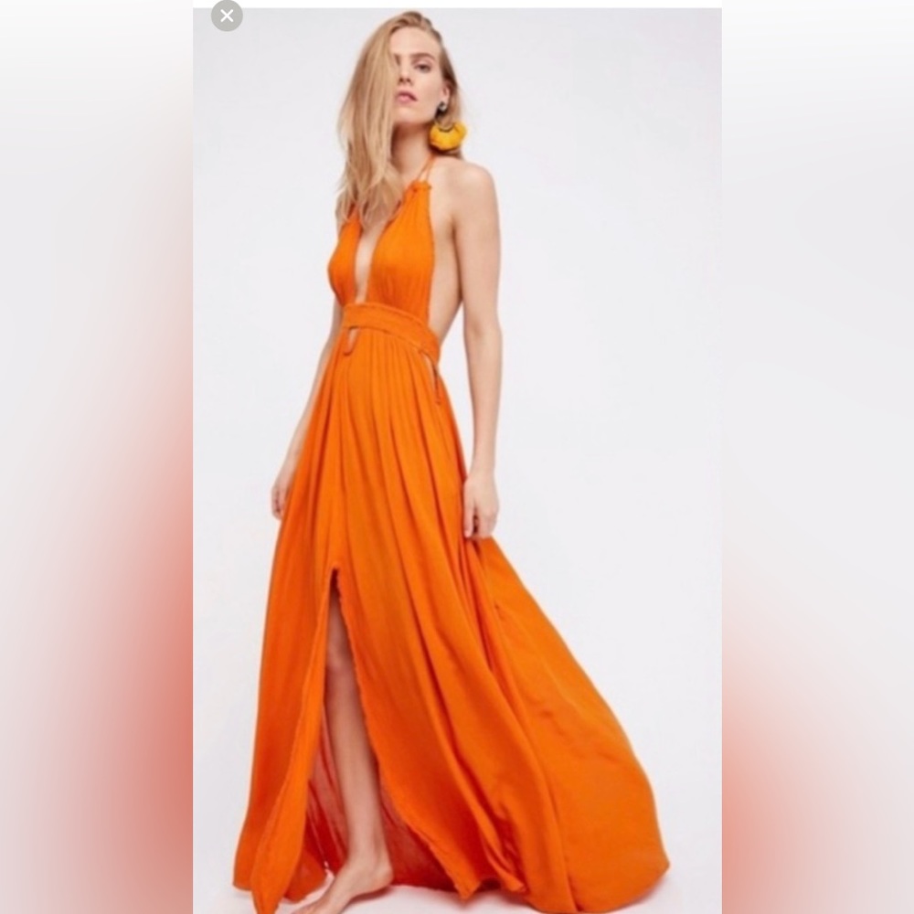Free People look into the sun maxi dress orange
